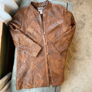 Vintage Lamb Leather laser cutout jacket | size XL